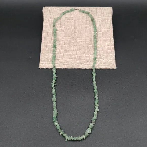 34 Inch Green Aventurine Stone Long Necklace B1047 - Picture 2 of 7
